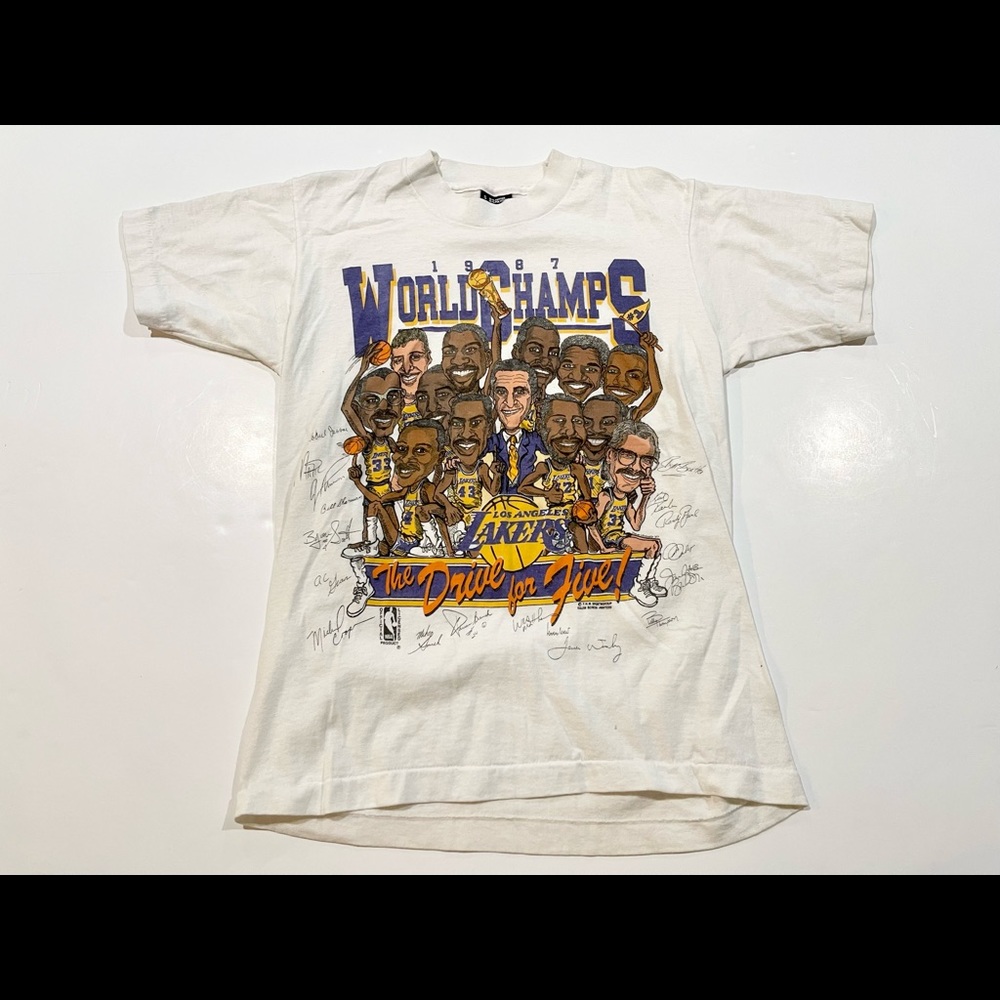 Vintage 1987 Los Angeles Lakers World champs drive for 5 t-shirt small vTG